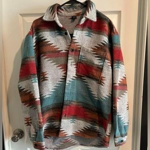 Aztec print shacket